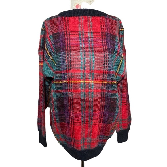 41. Vintage Franco valeri plaid cardigan 30% wool - Picture 3 of 4